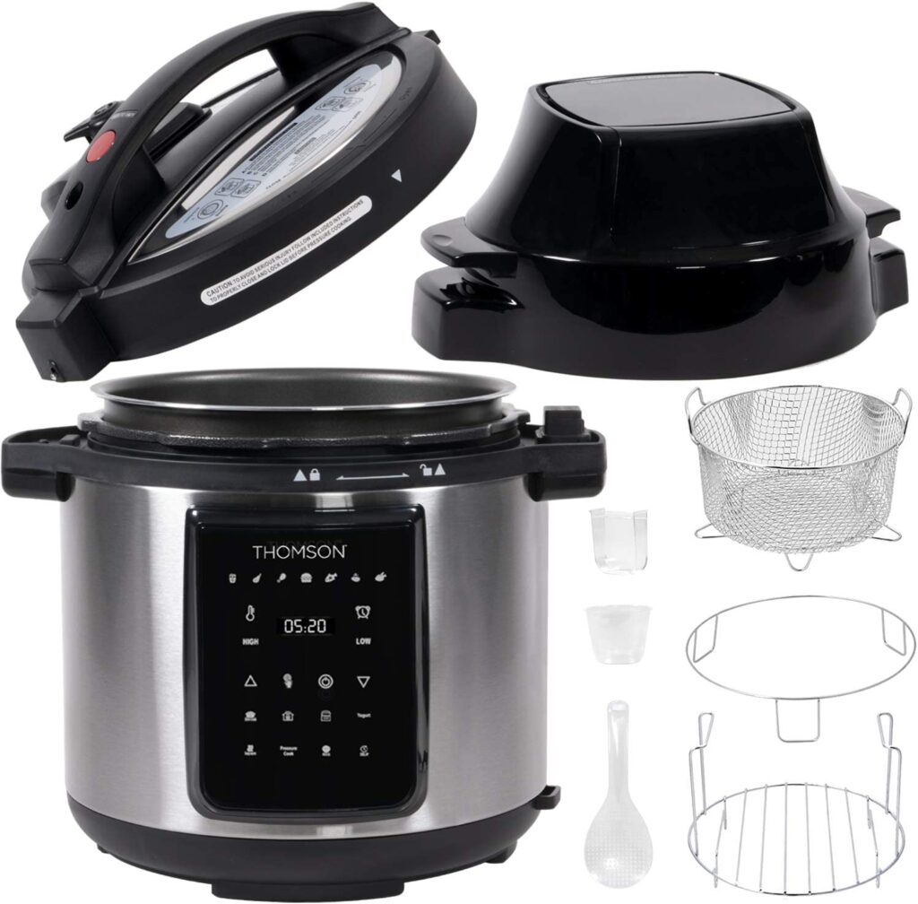 Thomson Tfpc607 9-in-1 Pressure Cooker and Air Fryer With Dual Lid